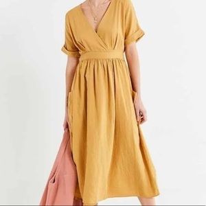 Mustard Yellow Wrap Dress